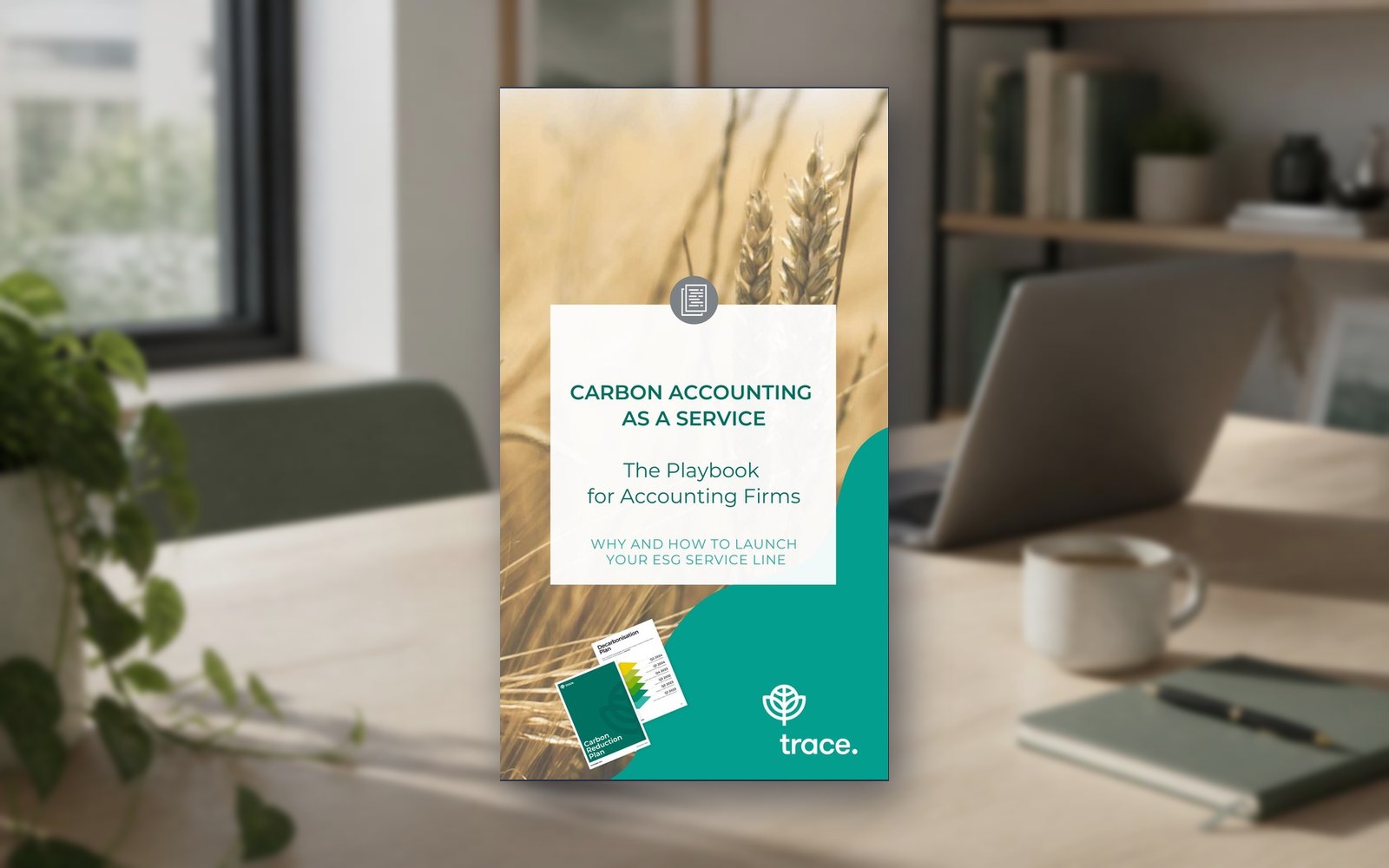 Cover of Carbon Accounting as a Service, the Trace playbook for accounting firms